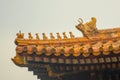 Mythical Chinese figures on Forbidden City roof