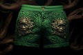 Mythical creature embossed shorts display