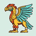 Mythical creature griffin vector icon heraldic element. Fantasy characters, centaur, harpy, dragon, mermaid, Pegasus, griffin Royalty Free Stock Photo