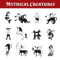 Mythical Creatures Black And White