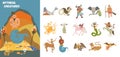 Mythical Creatures Flat Set Royalty Free Stock Photo