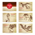 Mythical Creatures Set vector design illustration Royalty Free Stock Photo