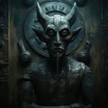 Mythical Demon Statue. AI generation