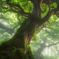 A mythical forest guardian, a majestic tree entwined with magical vines and glowing with inner light2, Generative AI