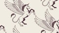Mythical Gryphon & Dragon Seamless Pattern, vector design Generative AI Royalty Free Stock Photo