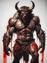 A Mythical Minotaur. Half man half bull ferocious and frightening.