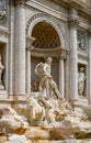 Mythical Oceanus and titan statues on Fontana di Trevi Fountain in front of Palazzo Poli Palace in Rome in Italy Royalty Free Stock Photo