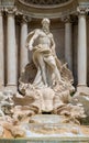 Mythical Oceanus and titan statues on Fontana di Trevi Fountain in front of Palazzo Poli Palace in Rome in Italy Royalty Free Stock Photo