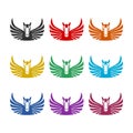 Mythical Pegasus icon color set