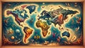 Mythical Realm: Enchanted World Map with Legendary Creatures