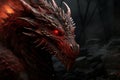 Mythical Red dragon fantasy. Generate Ai