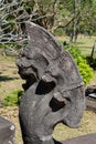 Mythical serpent-like snake creature Naga in khmer ruins wat