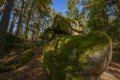 mythical stone giants and viklas and granit rockformation in Blockheide, natural reserve near Gmund, Austria