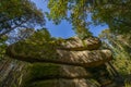 mythical stone giants and viklas and granit rockformation in Blockheide, natural reserve near Gmund, Austria