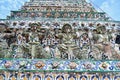 Mythical Thai Giant Sculptures Holding Stupa of Wat Arun Temple