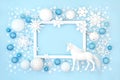 Mythical Unicorn Christmas North Pole Background Border