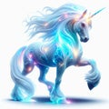 Mythical unicorn effect A mythical, luminescent unicorn glowin