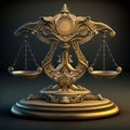 Mythical Wisdom: The Intricate Baroque Lady Justice Scale of the Libra Symbol