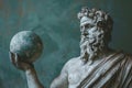 Mythological figure holding a planet in his hand Royalty Free Stock Photo