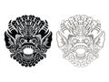 Mythological god's masks. Balinese style. Barong.