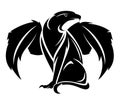 Mythological griffin beast black vector design Royalty Free Stock Photo