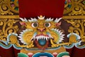 Mythological image of a lion in Buddhist monastery. India Royalty Free Stock Photo