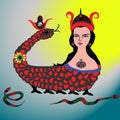 The mythological image of a snake woman, which is also a symbol of the city of Mardin.