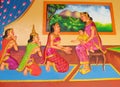 Mythological picture on the wall of asian temple