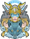 scandinavian valkyrie, illustration design