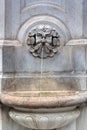 Mythological water fountain face, Vienna, Austria