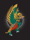 Mythology of Garuda Indonesia characters illustration