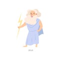Mythology greek ancient god zeus, white beard
