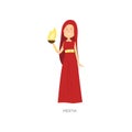 Mythology greek ancient woman god hestia in red dress Royalty Free Stock Photo