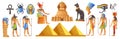 Ancient Egypt with landmarks and deities mythology Royalty Free Stock Photo