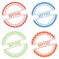 Myths badge isolated on white background. Royalty Free Stock Photo