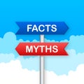 Myths facts. Facts, great design for any purposes. Vector stock illustration.