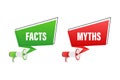 Myths facts. Facts, great design for any purposes. Vector stock illustration. Royalty Free Stock Photo