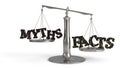 Myths and facts scales concept study, 3d rendering Royalty Free Stock Photo