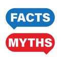 Myths Facts sign button vector