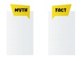 Myths and facts sign. Myths vs Facts header design with frame for text. True or false facts bubble. Paper torn design