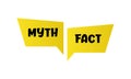 Myths and facts sign. Myths vs Facts header design. True or false facts bubble. Banner design for any purposes.