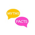 Myths facts. Vector lettering Royalty Free Stock Photo