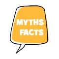 Myths facts Vector lettering illustration on white background