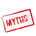 Myths red rubber stamp isolated on white. Royalty Free Stock Photo