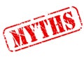 MYTHS red text stamp on white Royalty Free Stock Photo