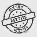 Myths rubber stamp isolated on white background. Royalty Free Stock Photo