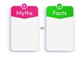 Myths vs facts card modern style isolated on white background Royalty Free Stock Photo