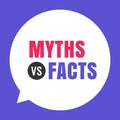 Myths vs Facts Flat Vector Bubble Design with Bold Typography Royalty Free Stock Photo