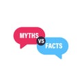 Myths vs Facts speech bubble concept design Royalty Free Stock Photo