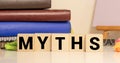 Myths Word In Wooden Cube